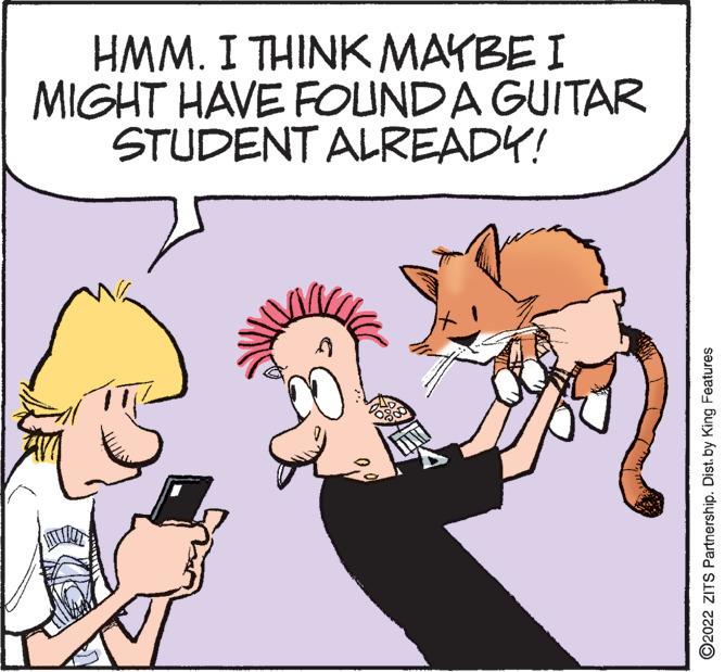 Interaction OCR: HMM. I THINK MAYBE I MIGHT HAVE FOUND A GUITAR STUDENT ALREADY! T ?2022 ZITS Partnership. Dist. by King Features HMM . I THINK MAYBE I MIGHT HAVE FOUND A GUITAR STUDENT ALREADY ! T ?2022 ZITS Partnership . Dist . by King Features
