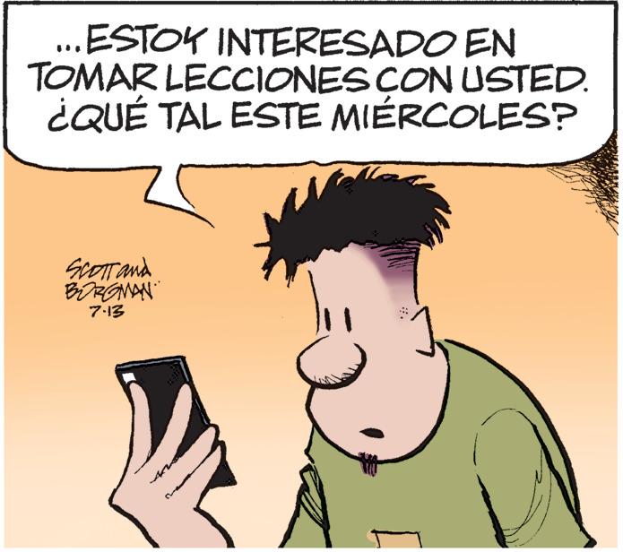 Human body OCR: .ESTOY INTERESADO EN TOMAR LECCIONES CON USTED. ¿QUÉ TAL ESTE MIÉRCOLES? SCOTT and BURGMAN 7-13 .ESTOY INTERESADO EN TOMAR LECCIONES CON USTED . ¿ QUÉ TAL ESTE MIÉRCOLES ? SCOTT and BURGMAN 7-13