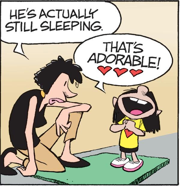 Happy OCR: HE'S ACTUALLY STILL SLEEPING. THAT'S ADORABLE! HE'S ACTUALLY STILL SLEEPING . THAT'S ADORABLE !