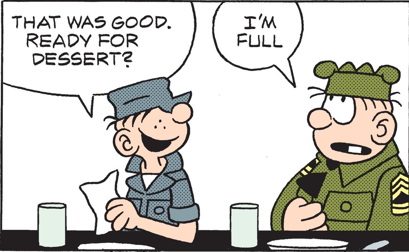 Happy OCR: THAT WAS GOOD. READY FOR DESSERT? I'M FULL THAT WAS GOOD . READY FOR DESSERT ? I'M FULL