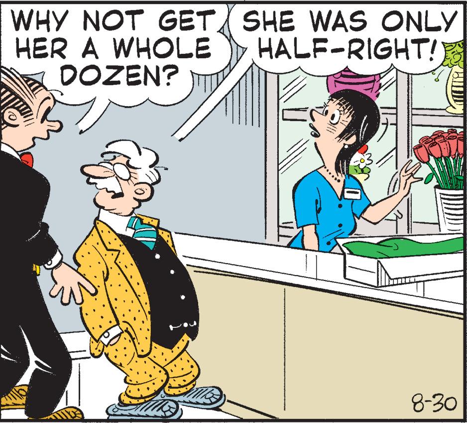 Art OCR: WHY NOT GET SHE WAS ONLY HALF-RIGHT! HER A WHOLE DOZEN? 8-30 WHY NOT GET SHE WAS ONLY HALF - RIGHT ! HER A WHOLE DOZEN ? 8-30