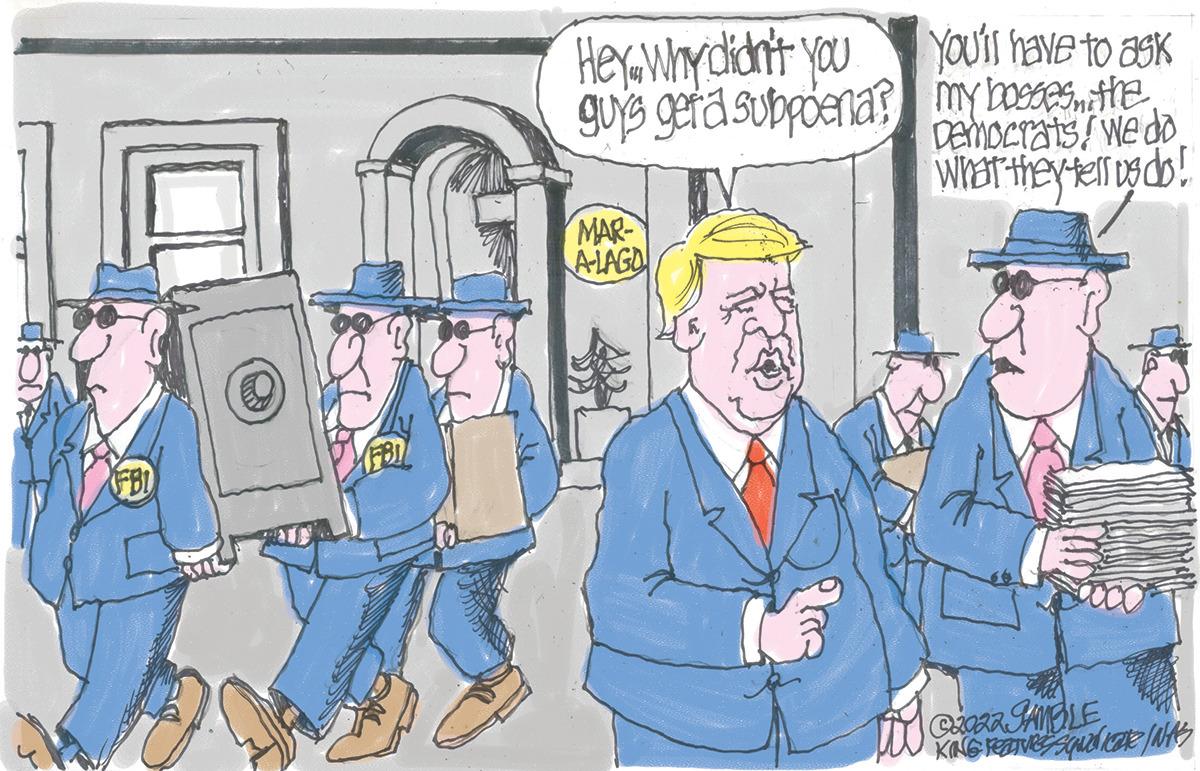 Community OCR: Hey Why didn't you guys gera subpoena? MAR- A-LAGO You'll have to ask my bosses the Democrats! We do What they tell us do! C2022 JAMBLE KING FEATVES SUICA WAS Hey Why didn't you guys gera subpoena ? MAR A - LAGO You'll have to ask my bosses the Democrats ! We do What they tell us do ! C2022 JAMBLE KING FEATVES SUICA WAS