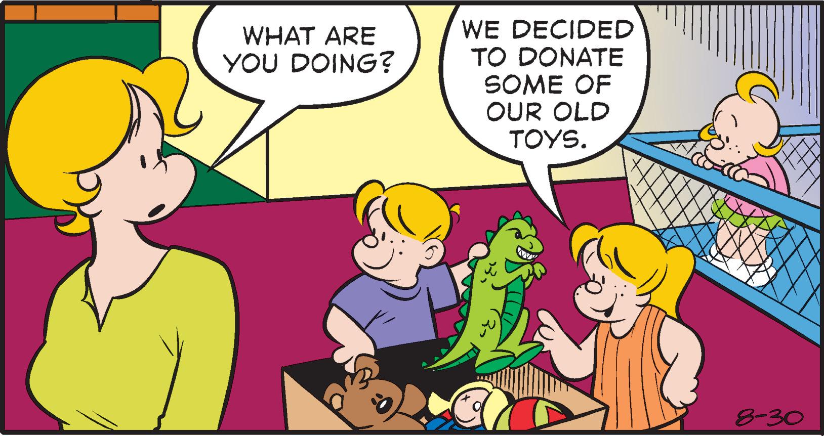 Interaction OCR: WHAT ARE YOU DOING? WE DECIDED TO DONATE SOME OF OUR OLD TOYS. 8-30 WHAT ARE YOU DOING ? WE DECIDED TO DONATE SOME OF OUR OLD TOYS . 8-30
