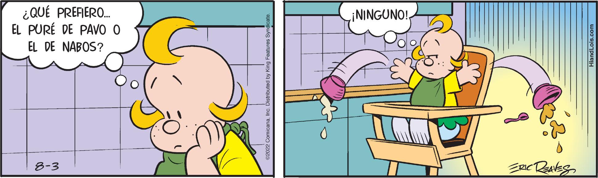 Line OCR: ¿QUÉ PREFIERO.... EL PURÉ DE PAVO O EL DE NABOS? 8-3 ¡NINGUNO!ERIC REAVES ¿ QUÉ PREFIERO .... EL PURÉ DE PAVO O EL DE NABOS ? 8-3 ¡ NINGUNO !ERIC REAVES