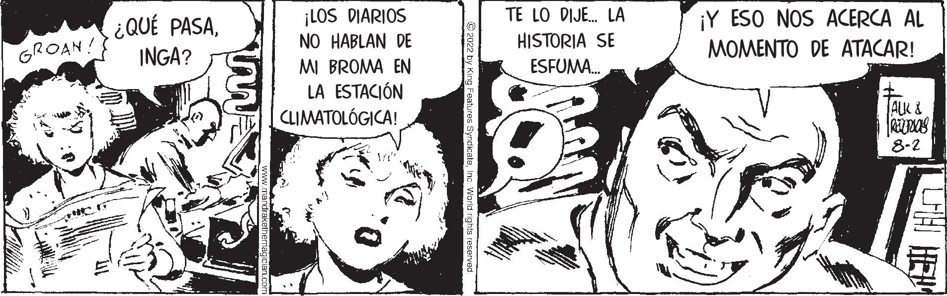Mammal OCR: ¡LOS DIARIOS NO HABLAN DE MI BROMA EN LA ESTACIÓN CLIMATOLÓGICA! Role! ¿QUÉ PASAGROAN INGA? TE LO DIJE... LA HISTORIA SE ESFUMA... ¡Y ESO NOS ACERCA AL MOMENTO DE ATACAR! TALK & RELUDOS 8-2 ¡ LOS DIARIOS NO HABLAN DE MI BROMA EN LA ESTACIÓN CLIMATOLÓGICA ! Role ! ¿ QUÉ PASAGROAN INGA ? TE LO DIJE ... LA HISTORIA SE ESFUMA ... ¡ Y ESO NOS ACERCA AL MOMENTO DE ATACAR ! TALK & RELUDOS 8-2