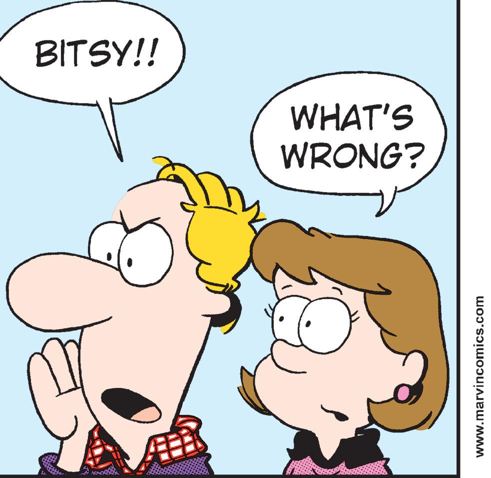 Jaw OCR: BITSY!! WHAT'S WRONG? www.marvincomics.com BITSY !! WHAT'S WRONG ? www.marvincomics.com