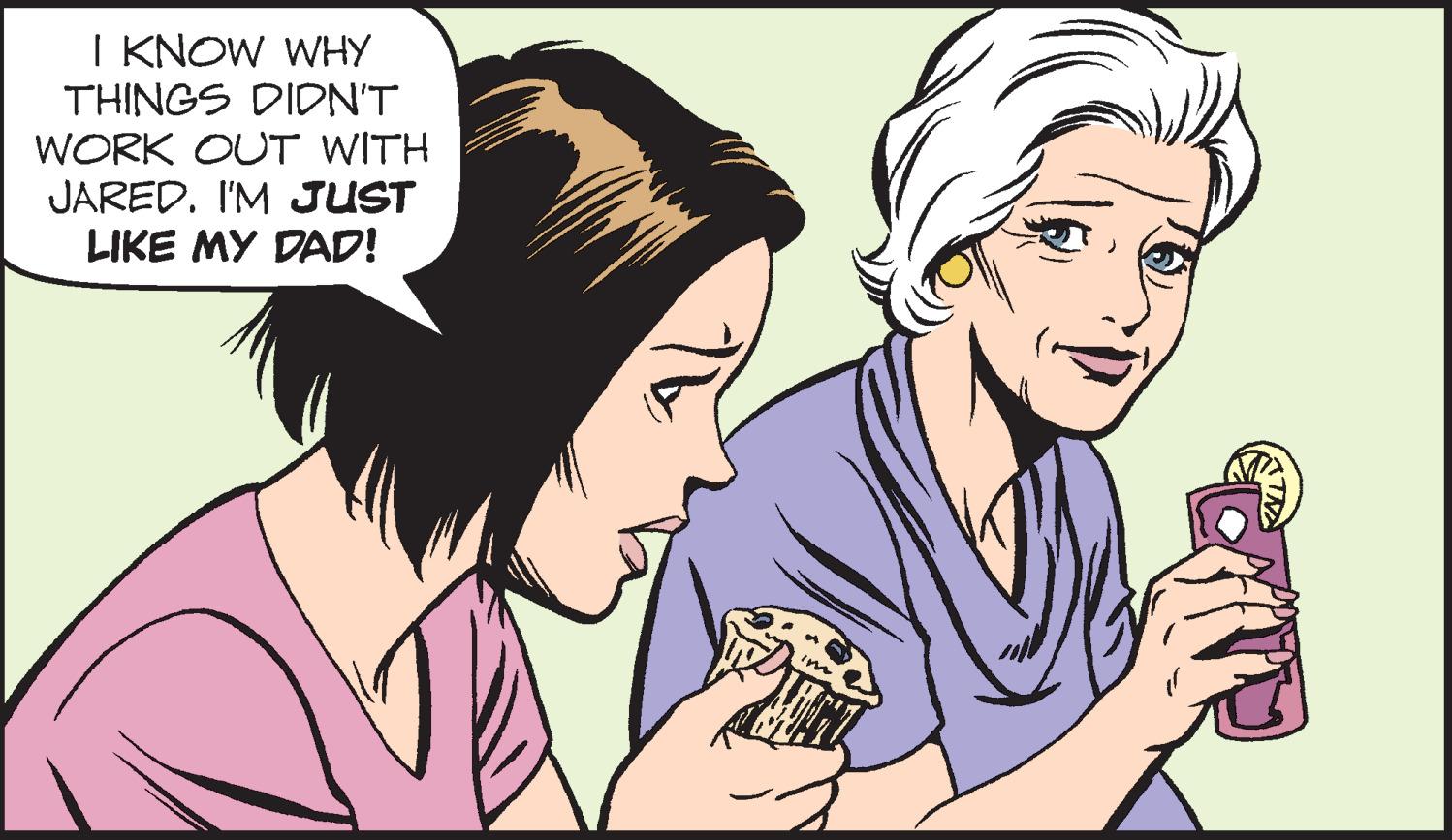 Interaction OCR: I KNOW WHY THINGS DIDN'T WORK OUT WITH JARED. I'M JUST LIKE MY DAD! I KNOW WHY THINGS DIDN'T WORK OUT WITH JARED . I'M JUST LIKE MY DAD !