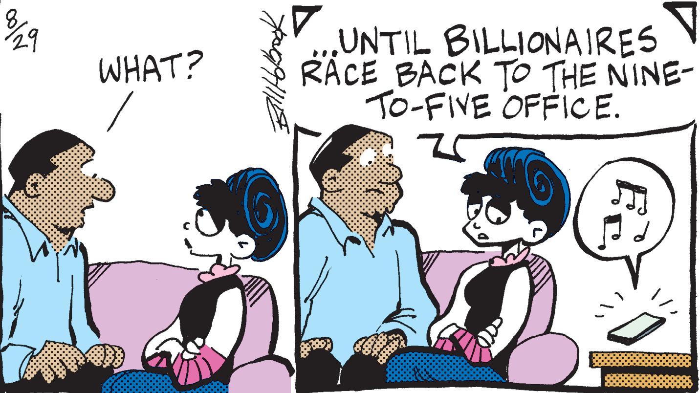 Font OCR: 29 WHAT? UNTIL BILLIONAIRES RACE BACK TO THE NINE- TO-FIVE OFFICE. E2 29 WHAT ? UNTIL BILLIONAIRES RACE BACK TO THE NINE TO - FIVE OFFICE . E2