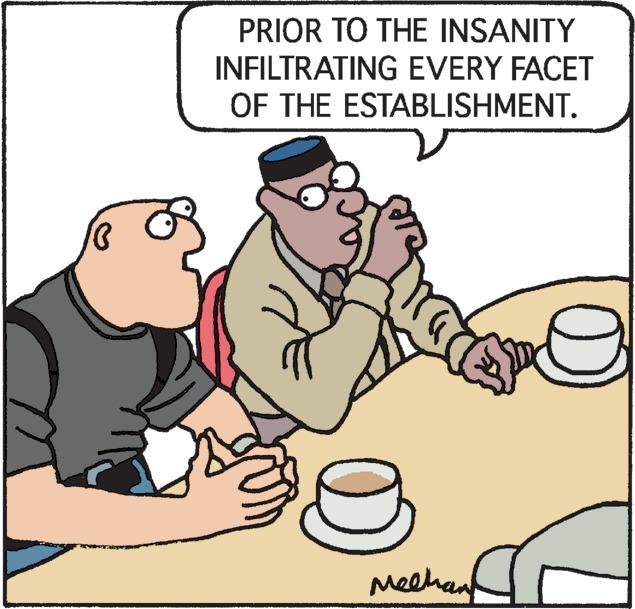 Cup OCR: ( PRIOR TO THE INSANITY INFILTRATING EVERY FACET OF THE ESTABLISHMENT. ? Melhan ( PRIOR TO THE INSANITY INFILTRATING EVERY FACET OF THE ESTABLISHMENT . ? Melhan