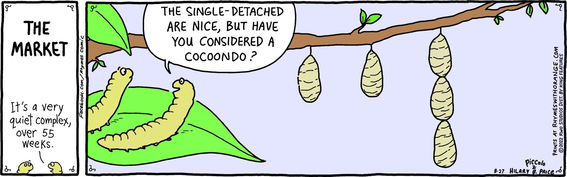 Happy OCR: THE MARKET It's a very quiet complexover 55 weeks. THE SINGLE-DETACHED ARE NICEBUT HAVE YOU CONSIDERED A COCOONDO? PRINTS AT RHYMES WIT piccolo 8-27 HILARY PRIce- THE MARKET It's a very quiet complexover 55 weeks . THE SINGLE - DETACHED ARE NICEBUT HAVE YOU CONSIDERED A COCOONDO ? PRINTS AT RHYMES WIT piccolo 8-27 HILARY PRIce