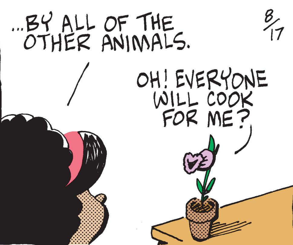 Writing OCR: ...BY ALL OF THE OTHER ANIMALS. OH! EVERYONE WILL COOK 17 FOR ME? ... BY ALL OF THE OTHER ANIMALS . OH ! EVERYONE WILL COOK 17 FOR ME ?