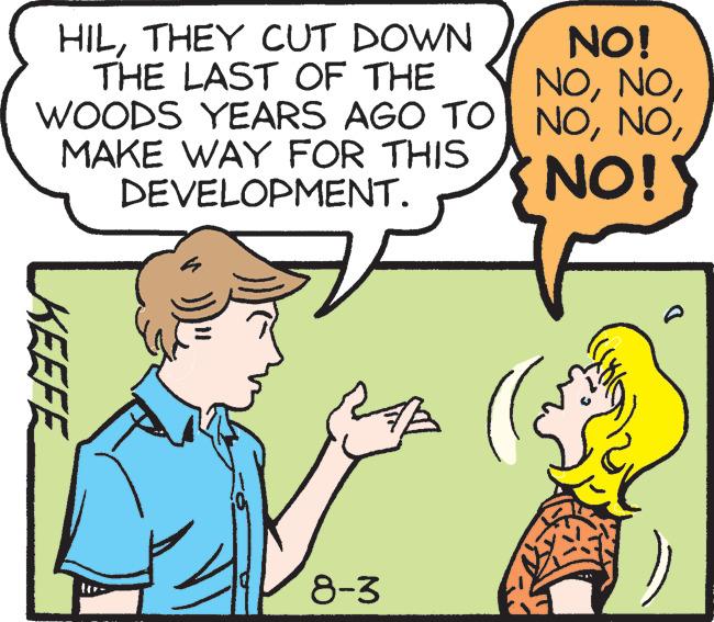 Human body OCR: HILTHEY CUT DOWN THE LAST OF THE WOODS YEARS AGO TO MAKE WAY FOR THIS DEVELOPMENT. KEEFE 8-3 NO! NONO! HILTHEY CUT DOWN THE LAST OF THE WOODS YEARS AGO TO MAKE WAY FOR THIS DEVELOPMENT . KEEFE 8-3 NO ! NONO !
