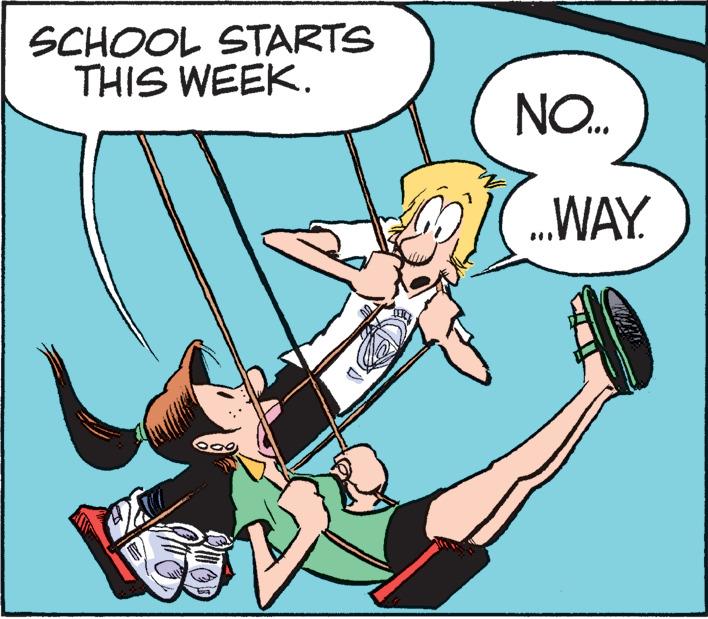 Illustration OCR: SCHOOL STARTS THIS WEEK. S NO... ...WAY. SCHOOL STARTS THIS WEEK . S NO ... ... WAY .