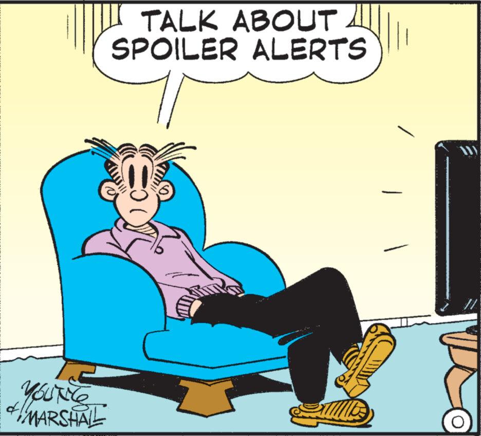 Fictional character OCR: YOUNG MARSHALL TALK ABOUT SPOILER ALERTS YOUNG MARSHALL TALK ABOUT SPOILER ALERTS