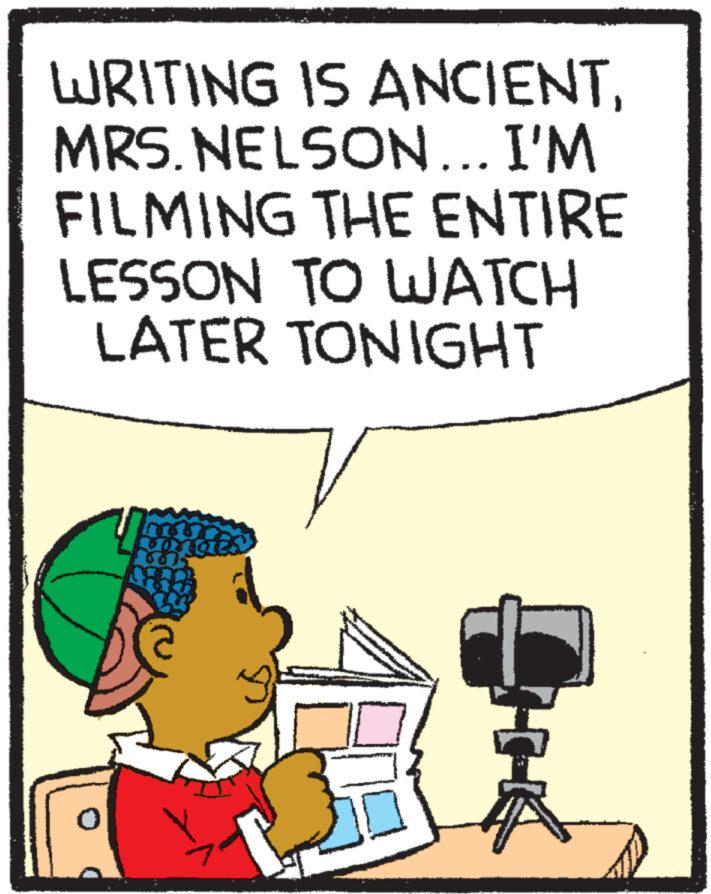 Pleased OCR: WRITING IS ANCIENTMRS. NELSON... I'M FILMING THE ENTIRE LESSON TO WATCH LATER TONIGHT 37 ? WRITING IS ANCIENTMRS . NELSON ... I'M FILMING THE ENTIRE LESSON TO WATCH LATER TONIGHT 37 ?
