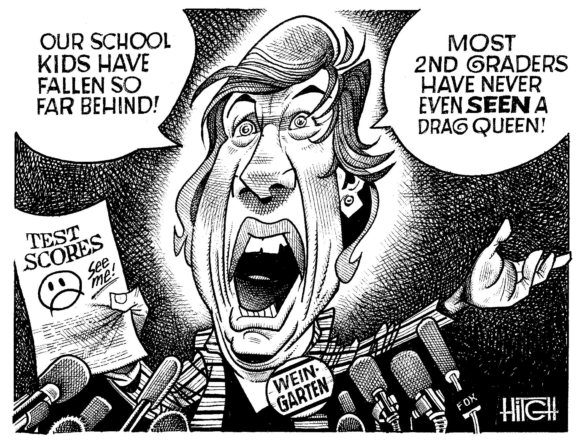 Thumb OCR: OUR SCHOOL KIDS HAVE FALLEN SO FAR BEHIND! TEST SCORES See me! WEIN- GARTEN MOST 2ND GRADERS HAVE NEVER EVEN SEEN A DRAG QUEEN! FOX HiIGH OUR SCHOOL KIDS HAVE FALLEN SO FAR BEHIND ! TEST SCORES See me ! WEIN GARTEN MOST 2ND GRADERS HAVE NEVER EVEN SEEN A DRAG QUEEN ! FOX HiIGH