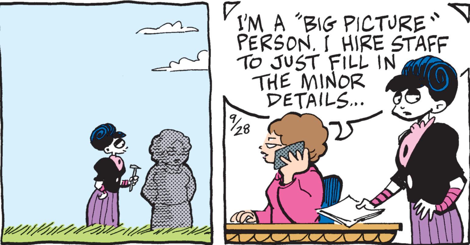 Art OCR: 7 I'M A "BIG PICTURE" PERSON. I HIRE STAFF TO JUST FILL IN THE MINOR DETAILS... 1/28 7 I'M A " BIG PICTURE " PERSON . I HIRE STAFF TO JUST FILL IN THE MINOR DETAILS ... 1/28