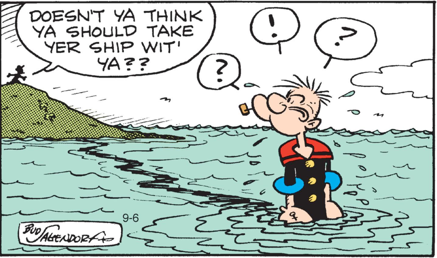 Plant OCR: DOESN'T YA THINK YA SHOULD TAKE YER SHIP WIT' YA?? BUD ALGENDORFie 9-6 Q DOESN'T YA THINK YA SHOULD TAKE YER SHIP WIT ' YA ?? BUD ALGENDORFie 9-6 Q