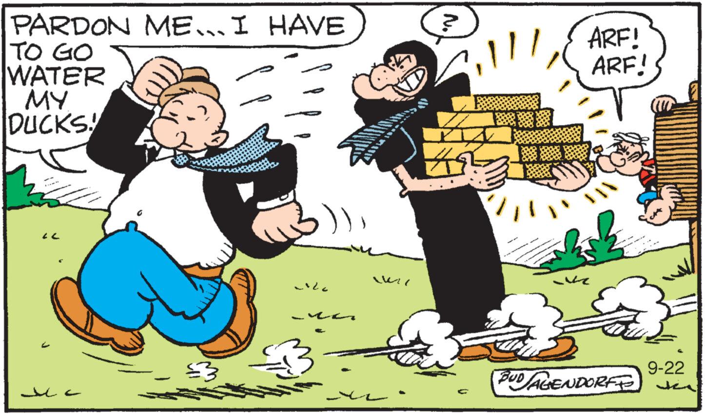 Happy OCR: PARDON ME... I HAVE TO GO WATER MY DUCKS! LL €3 ? ??? 11 ARF! ARF! BUDSAGENDORFIS 9-22 PARDON ME ... I HAVE TO GO WATER MY DUCKS ! LL € 3 ? ?? ? 11 ARF ! ARF ! BUDSAGENDORFIS 9-22