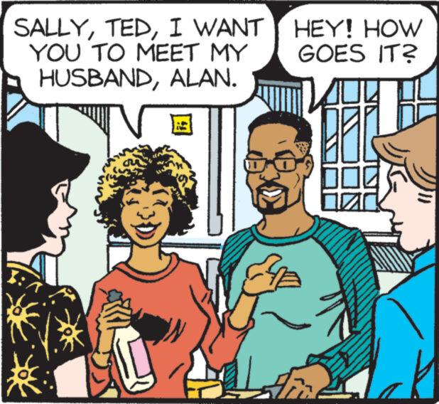 Happy OCR: SALLYI WANT YOU TO MEET MY HUSBANDALAN. HEY! HOW GOES IT? SALLYI WANT YOU TO MEET MY HUSBANDALAN . HEY ! HOW GOES IT ?