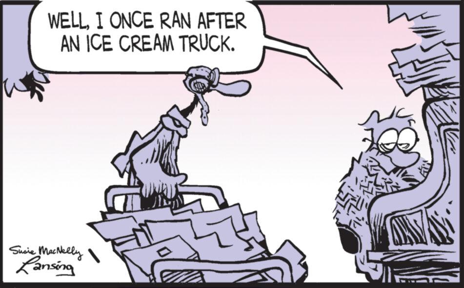 Art OCR: WELLI ONCE RAN AFTER AN ICE CREAM TRUCK. Susie MacNally Lansing 210 WELLI ONCE RAN AFTER AN ICE CREAM TRUCK . Susie MacNally Lansing 210