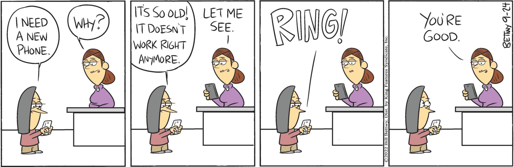 People OCR: I NEED A NEW PHONE. WHY? ITS SO OLD! LET ME IT DOESN'T SEE. 1 WORK RIGHT ANYMORE. RING! You're GOOD. 2-3 I NEED A NEW PHONE . WHY ? ITS SO OLD ! LET ME IT DOESN'T SEE . 1 WORK RIGHT ANYMORE . RING ! You're GOOD . 2-3