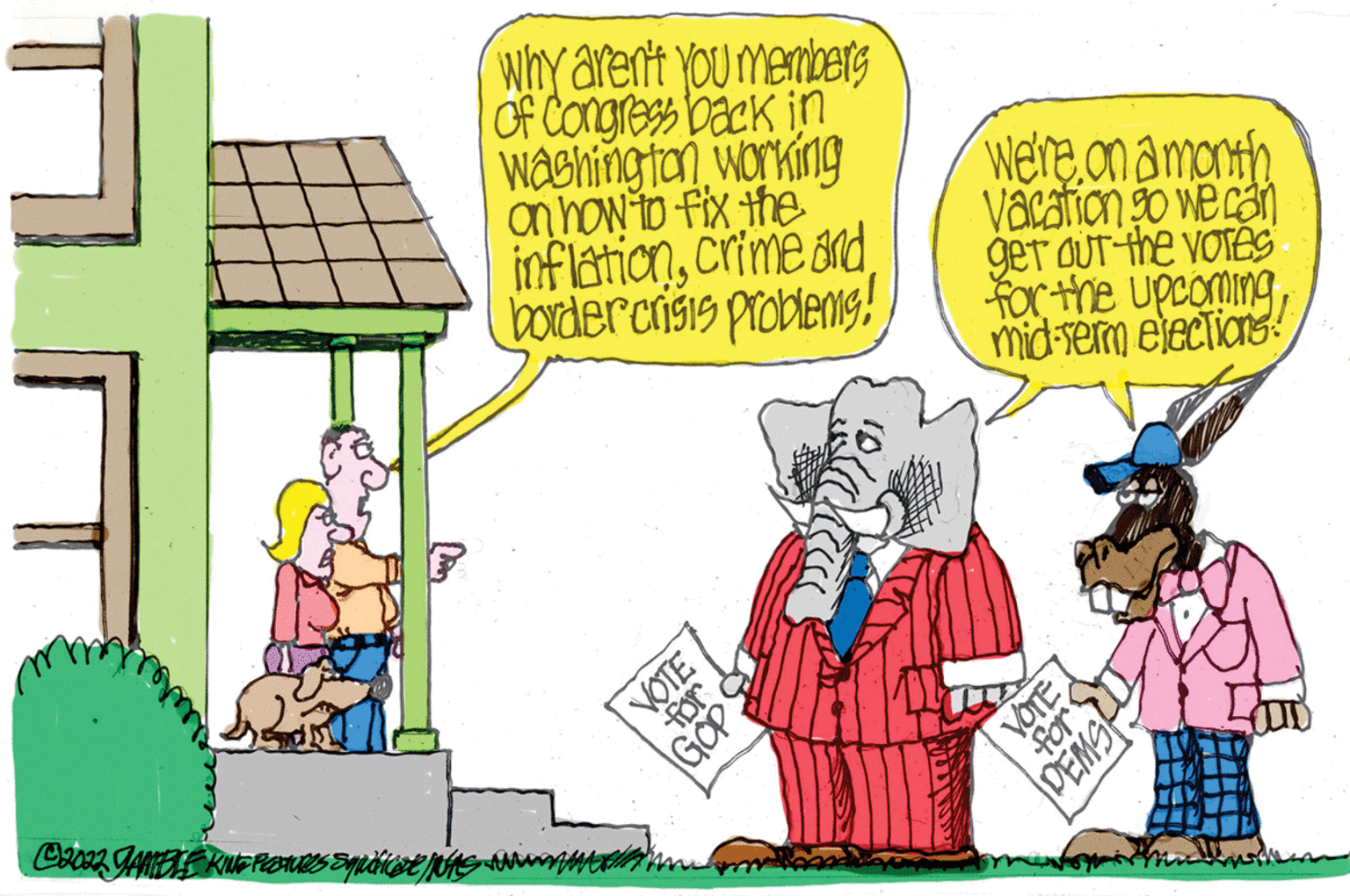 Conversation OCR: ?2022 GAARBLE KING PETves Squdicae puts Why aren't you members of Congress back in Washington working on how to fix the inflationcrime and border crisis problems! VOTE for wh GOP We're on a month Vacation so we can get out the voreS for the upcoming mid-serm elections: VOTE for PEMS ?2022 GAARBLE KING PETves Squdicae puts Why aren't you members of Congress back in Washington working on how to fix the inflationcrime and border crisis problems ! VOTE for wh GOP We're on a month Vacation so we can get out the voreS for the upcoming mid - serm elections : VOTE for PEMS