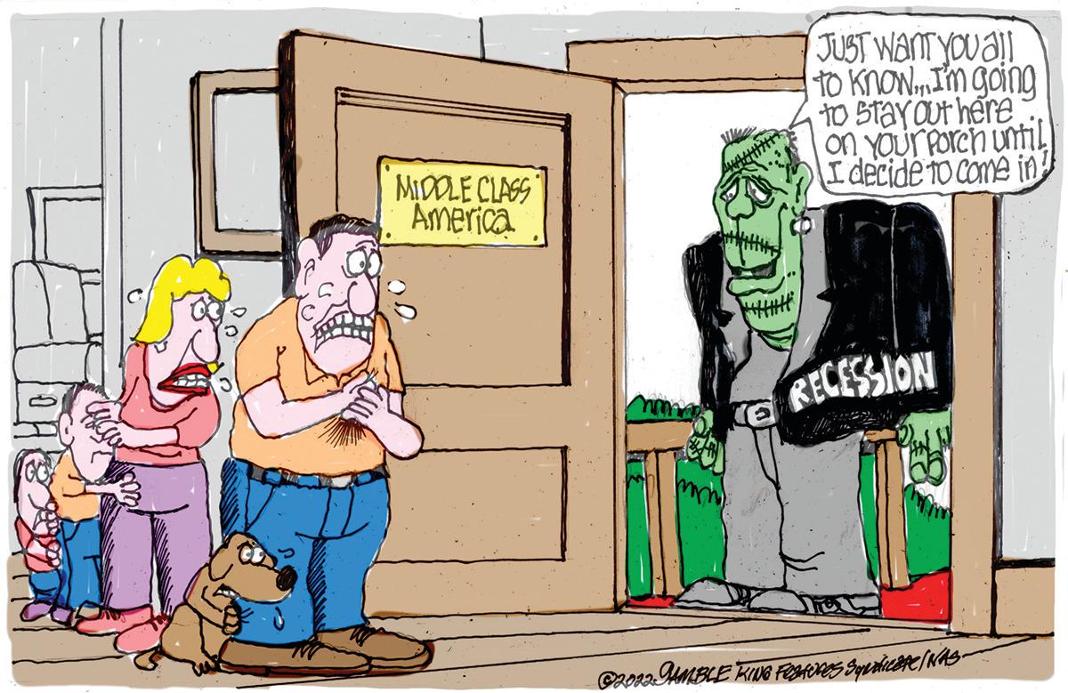 Parallel OCR: MIDDLE CLASS America JUST WANT YOU a!! to knowI'm going to stay out here on your Porch until I decide to come in RECESSION @2022 GAMBLE KING Features Syndicate / WAS. MIDDLE CLASS America JUST WANT YOU a !! to knowI'm going to stay out here on your Porch until I decide to come in RECESSION @ 2022 GAMBLE KING Features Syndicate / WAS .