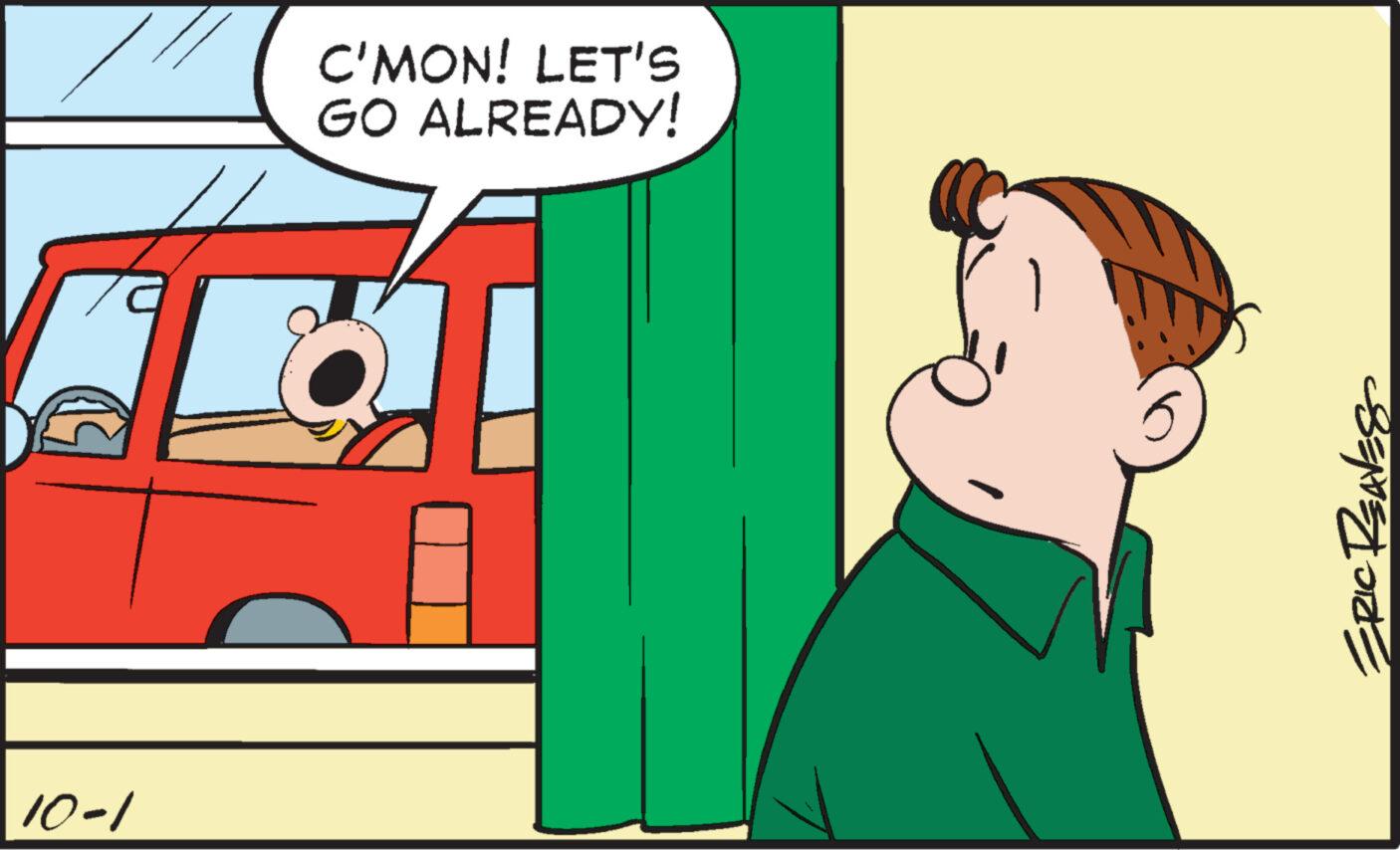 Illustration OCR: 10-1 C'MON! LET'S GO ALREADY! ?? ERIC REAVES 10-1 C'MON ! LET'S GO ALREADY ! ?? ERIC REAVES