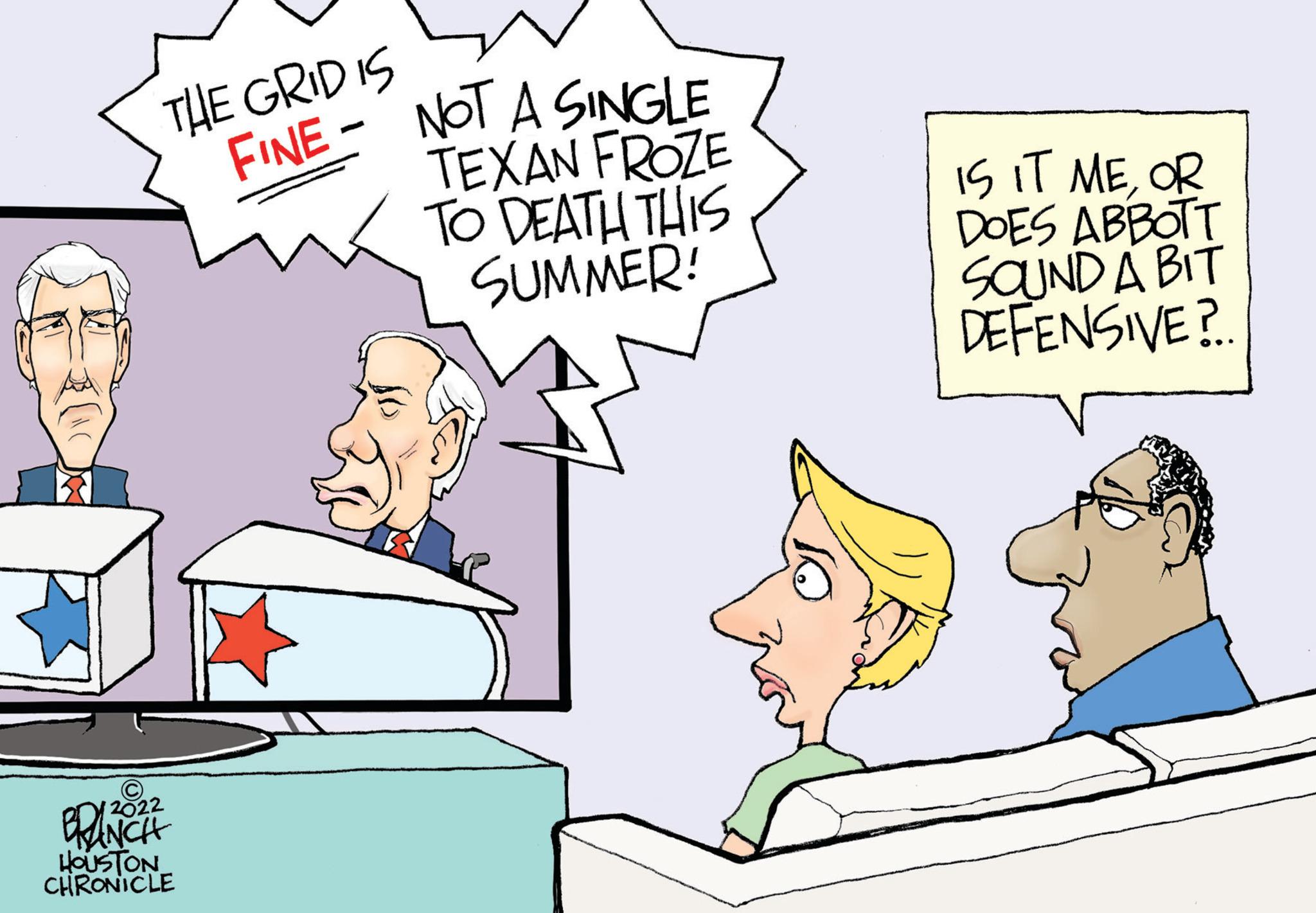 Job OCR: THE GRIDIS FINE- NOT A SINGLE TEXAN FROZE 2022 BRANCH HOUSTON CHRONICLE TO DEATH THIS SUMMER! IS IT MEOR DOES ABBOTT SOUND A BIT DEFENSIVE?. THE GRIDIS FINE- NOT A SINGLE TEXAN FROZE 2022 BRANCH HOUSTON CHRONICLE TO DEATH THIS SUMMER ! IS IT MEOR DOES ABBOTT SOUND A BIT DEFENSIVE ?.