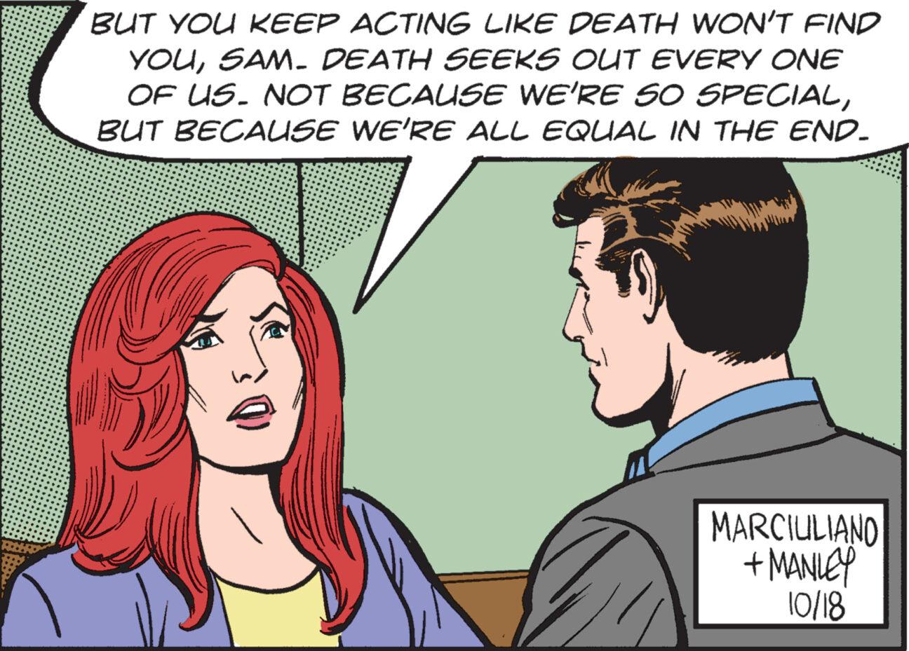 Font OCR: BUT YOU KEEP ACTING LIKE DEATH WON'T FIND YOUSAM- DEATH SEEKS OUT EVERY ONE OF US. NOT BECAUSE WE'RE SO SPECIALBUT BECAUSE WE'RE ALL EQUAL IN THE END. MARCIULIANO + MANLEY 10/18 BUT YOU KEEP ACTING LIKE DEATH WON'T FIND YOUSAM- DEATH SEEKS OUT EVERY ONE OF US . NOT BECAUSE WE'RE SO SPECIALBUT BECAUSE WE'RE ALL EQUAL IN THE END . MARCIULIANO + MANLEY 10/18