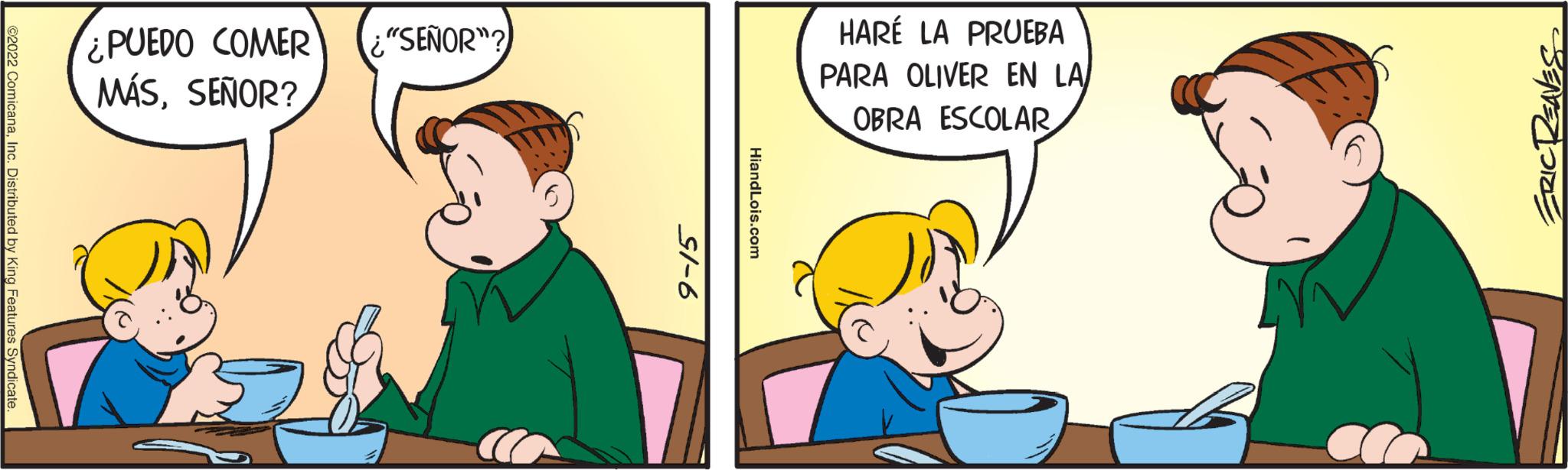 Mixing bowl OCR: ¿PUEDO COMER MÁSSEÑOR? "SEÑOR"? 9-15 HiandLois.com HARE LA PRUEBA PARA OLIVER EN LA OBRA ESCOLAR ERIC REAVES ¿ PUEDO COMER MÁSSEÑOR ? " SEÑOR " ? 9-15 HiandLois.com HARE LA PRUEBA PARA OLIVER EN LA OBRA ESCOLAR ERIC REAVES