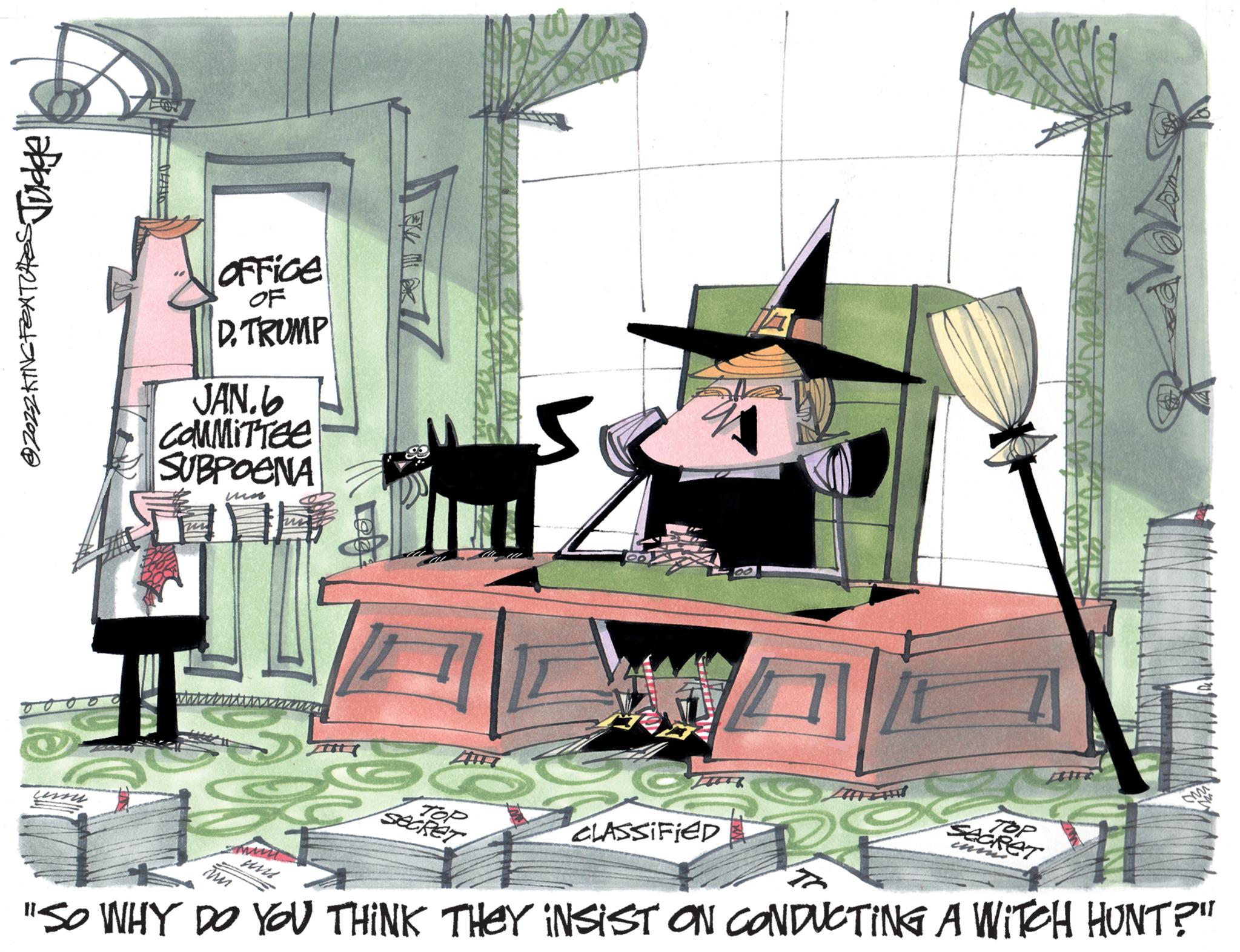 Graphics OCR: app SNLY GRZE OFFICE D. TRUMP cessus. JAN.6 COMMITTEE SUBPOENA WWWWW N R >> mur "SO WHY DO YOU THINK THEY INSIST ON CONDUCTING A WITCH HUNT?" AR SECRET TOP CLASSIFIED AFFE m e ??? SECRET HT app SNLY GRZE OFFICE D. TRUMP cessus . JAN.6 COMMITTEE SUBPOENA WWWWW N R >> mur " SO WHY DO YOU THINK THEY INSIST ON CONDUCTING A WITCH HUNT ? " AR SECRET TOP CLASSIFIED AFFE m e ??? SECRET HT