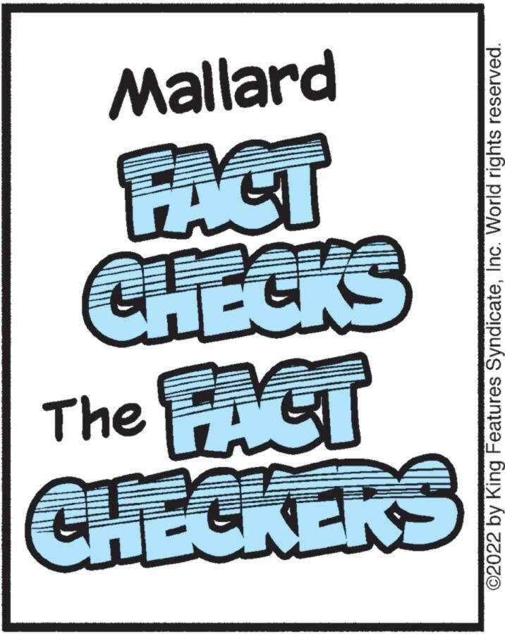 Event OCR: CHECKERS The FACT CHECKS FACT Mallard ?2022 by King Features SyndicateInc. World rights reserved. CHECKERS The FACT CHECKS FACT Mallard ?2022 by King Features SyndicateInc. World rights reserved .