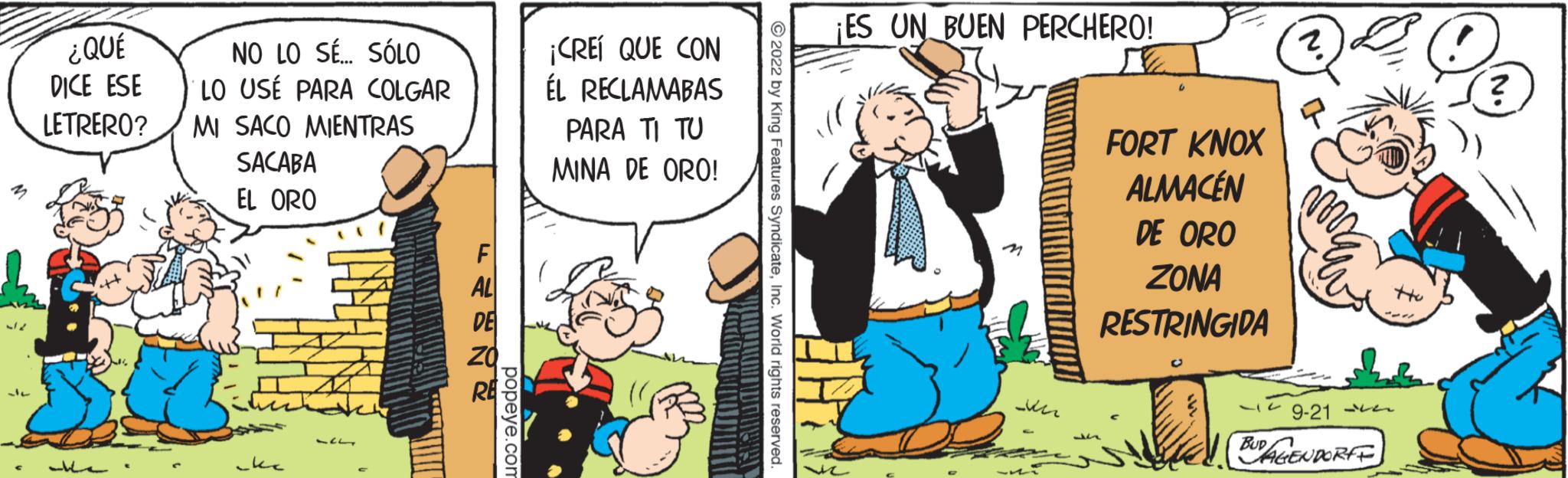Pleased OCR: 19 ???? ¿QUÉ DICE ESE LETRERO? 17 NO LO SÉ... SÓLO LO USE PARA COLGAR MI SACO MIENTRAS SACABA EL ORO ?? 121 ??NE ¡CREÍ QUE CON ÉL RECLAMABAS PARA TI TU MINA DE ORO! ¡ES UN BUEN PERCHERO! Mwanau Me FORT KNOX ALMACÉN DE ORO ZONA RESTRINGIDA 9-21 BUDAGENDORFF (?) 19 ???? ¿ QUÉ DICE ESE LETRERO ? 17 NO LO SÉ ... SÓLO LO USE PARA COLGAR MI SACO MIENTRAS SACABA EL ORO ?? 121 ? ?NE ¡ CREÍ QUE CON ÉL RECLAMABAS PARA TI TU MINA DE ORO ! ¡ ES UN BUEN PERCHERO ! Mwanau Me FORT KNOX ALMACÉN DE ORO ZONA RESTRINGIDA 9-21 BUDAGENDORFF ( ? )