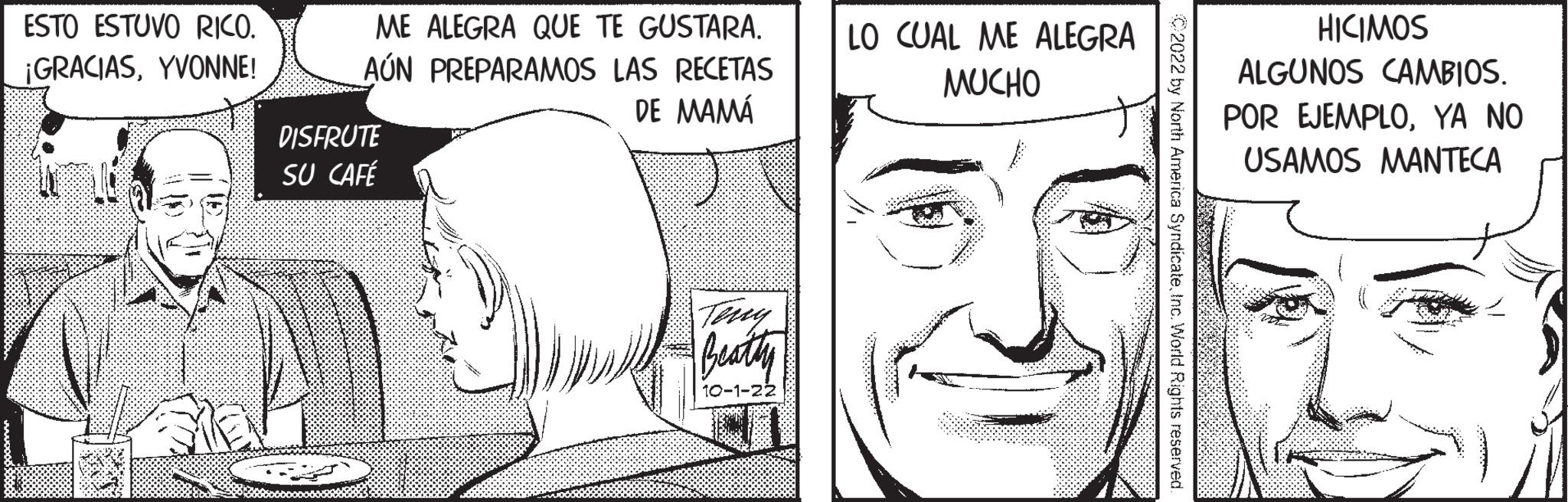 Organ OCR: ESTO ESTUVO RICO. ¡GRACIASYVONNE! ME ALEGRA QUE TE GUSTARA. AÚN PREPARAMOS LAS RECETAS DE MAMÁ DISFRUTE SU CAFÉ Beatty 10-1-22 LO CUAL ME ALEGRA MUCHO HICIMOS ALGUNOS CAMBIOS. POR EJEMPLOYA NO USAMOS MANTECA ESTO ESTUVO RICO . ¡ GRACIASYVONNE ! ME ALEGRA QUE TE GUSTARA . AÚN PREPARAMOS LAS RECETAS DE MAMÁ DISFRUTE SU CAFÉ Beatty 10-1-22 LO CUAL ME ALEGRA MUCHO HICIMOS ALGUNOS CAMBIOS . POR EJEMPLOYA NO USAMOS MANTECA