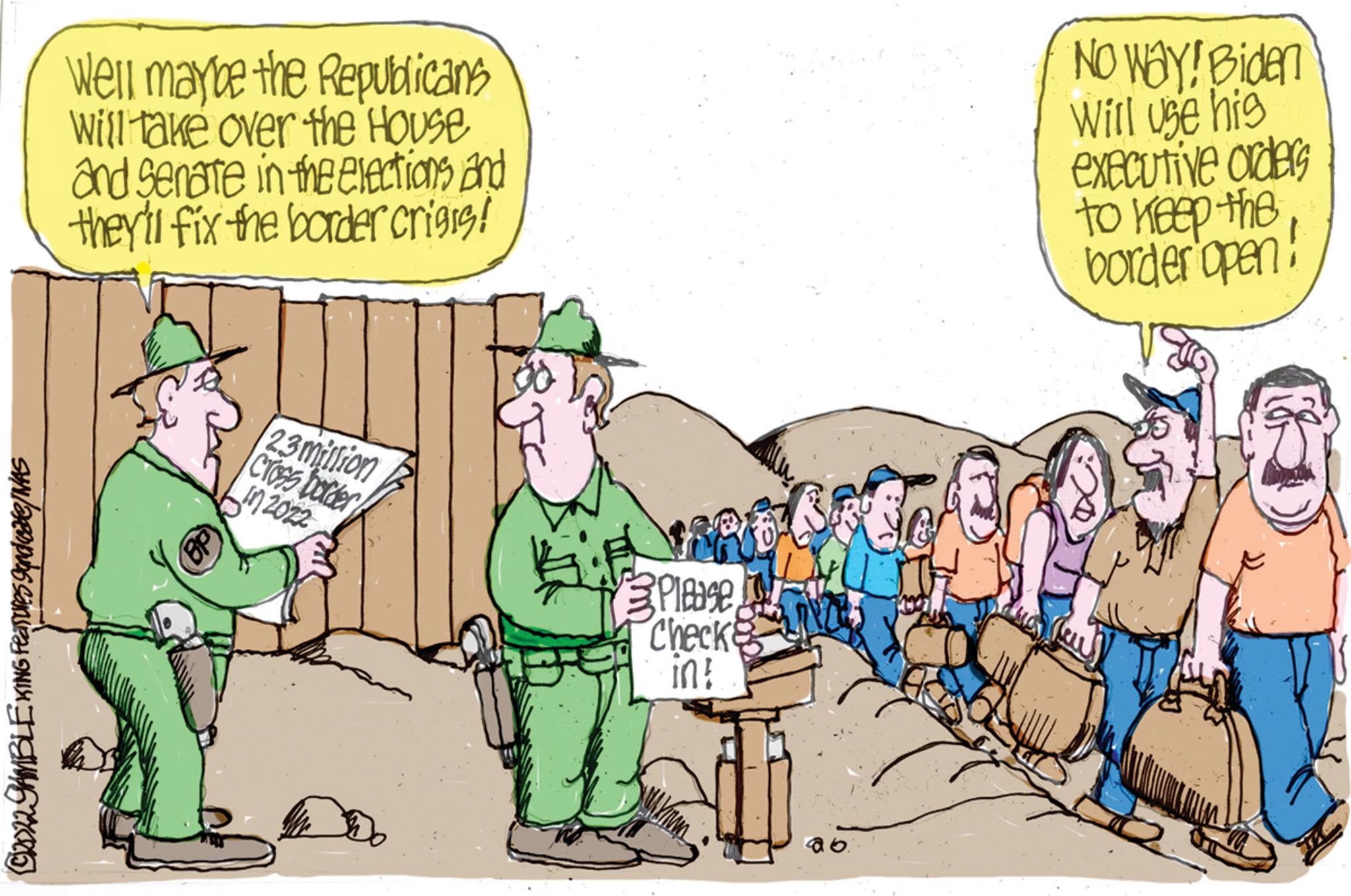 Event OCR: C20229AMBLEKING Feasures gandrease/ WAS Well maybe the Republicans will take over the House and Senate in the elections and they'll fix the border crisis! 23million Cross border In 2022 Please Checke in! Co No way! Biden Will use his executive orders to keep the border open! C20229AMBLEKING Feasures gandrease / WAS Well maybe the Republicans will take over the House and Senate in the elections and they'll fix the border crisis ! 23million Cross border In 2022 Please Checke in ! Co No way ! Biden Will use his executive orders to keep the border open !