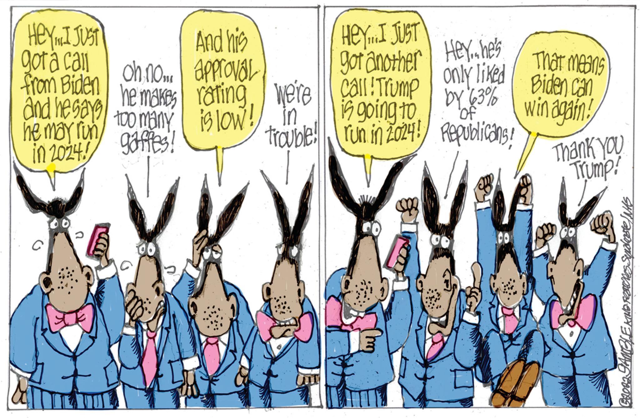 Illustration OCR: HeY MI JUST got a call from Biden and he says he may run in 2024! And his oh no approval he makes rating too many is low! tin gaffles! we're trouble! HeY... I JUST got another call! Trump is going to run in 2024! Hey.. he's That means only liked Biden can by 63% win again! Republicans! YM 100m Thank You Trump! C.O. GR002 GAMBLE KING Featches Syndroste) WAS HeY MI JUST got a call from Biden and he says he may run in 2024 ! And his oh no approval he makes rating too many is low ! tin gaffles ! we're trouble ! HeY ... I JUST got another call ! Trump is going to run in 2024 ! Hey .. he's That means only liked Biden can by 63 % win again ! Republicans ! YM 100m Thank You Trump ! C.O. GR002 GAMBLE KING Featches Syndroste ) WAS