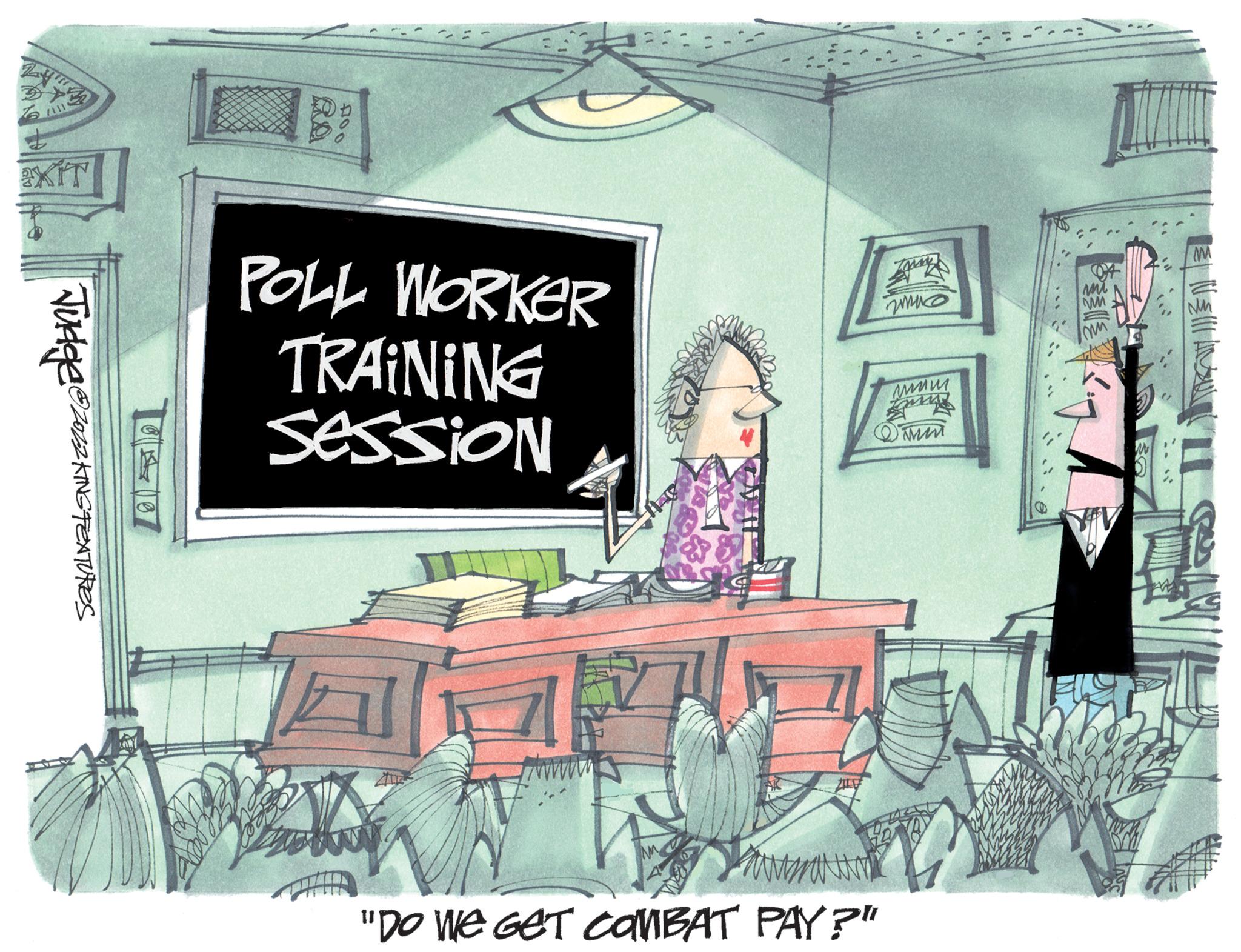 Chair OCR: 7111 # EXIT 1 Turtles 1@2022 KING Features TO 07 000 POLL WORKER TRAINING session Hay Yamam "DO WE GET COMBAT PAY?" ????? ??? om Z NAS SV MA m 7111 # EXIT 1 Turtles 1 @ 2022 KING Features TO 07 000 POLL WORKER TRAINING session Hay Yamam " DO WE GET COMBAT PAY ? " ????? ??? om Z NAS SV MA m