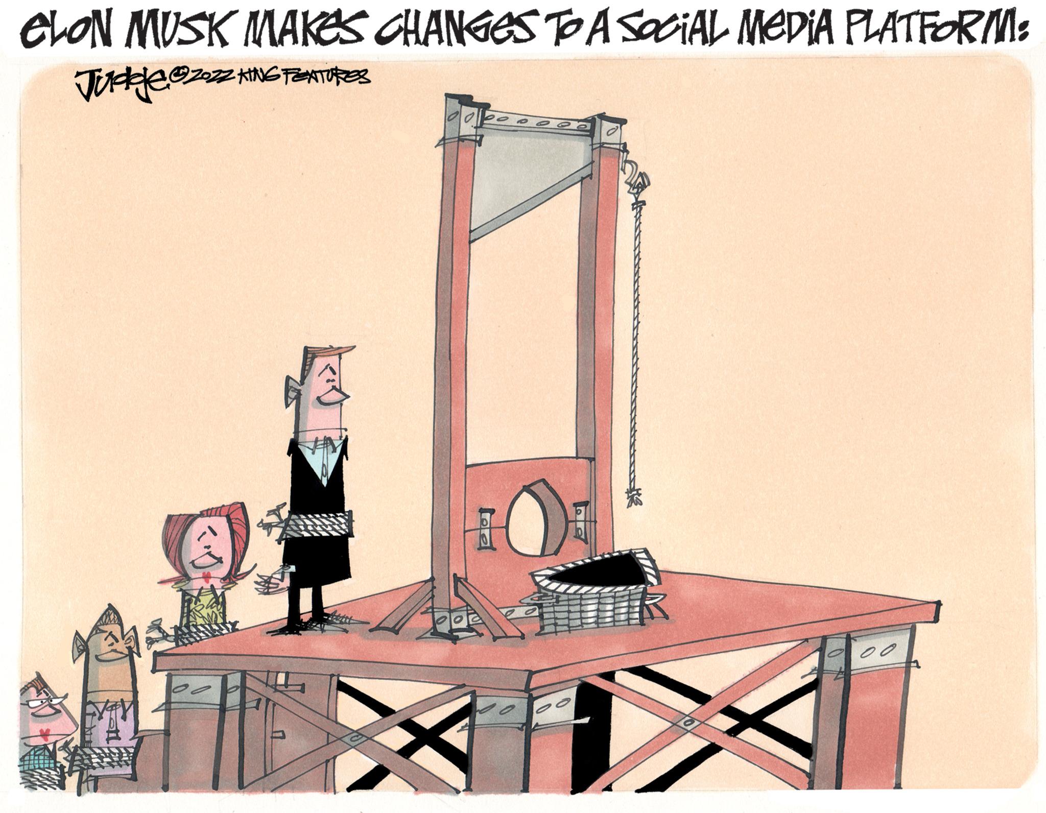 Painting OCR: ELON MUSK MAKES CHANGES TO A SOCIAL MEDIA PLATFORM: Judge 2022 KING FEATURES G op X 00 00 00 ELON MUSK MAKES CHANGES TO A SOCIAL MEDIA PLATFORM : Judge 2022 KING FEATURES G op X 00 00 00