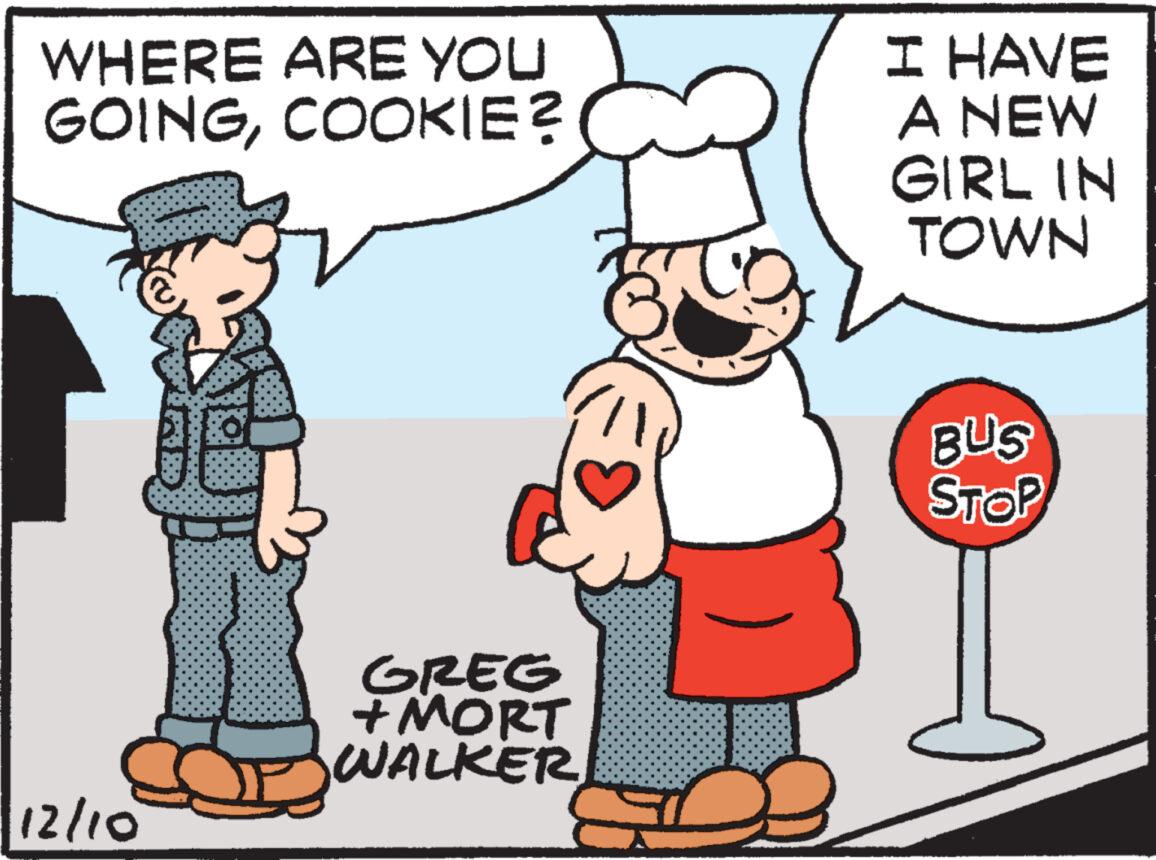 Gesture OCR: WHERE ARE YOU GOINGCOOKIE? 12/10 GREG +MORT WALKER I HAVE A NEW GIRL IN TOWN BUS STOP WHERE ARE YOU GOINGCOOKIE ? 12/10 GREG + MORT WALKER I HAVE A NEW GIRL IN TOWN BUS STOP