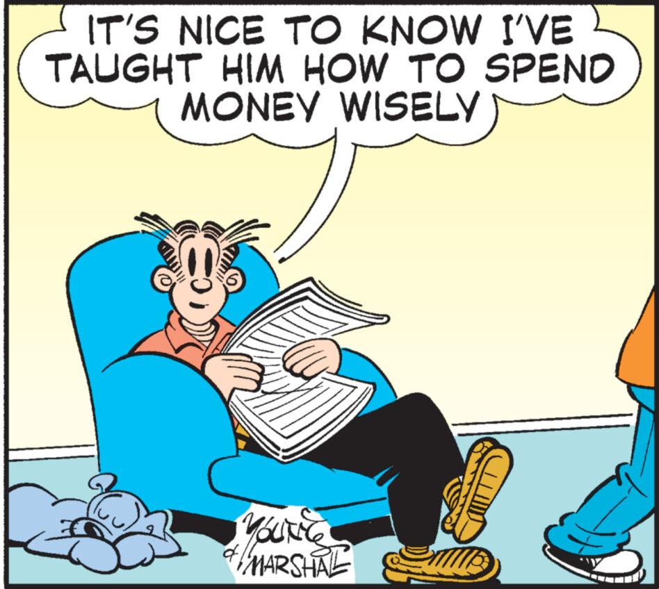 Art OCR: IT'S NICE TO KNOW I'VE TAUGHT HIM HOW TO SPEND MONEY WISELY YOUNCE MARSHAL IT'S NICE TO KNOW I'VE TAUGHT HIM HOW TO SPEND MONEY WISELY YOUNCE MARSHAL