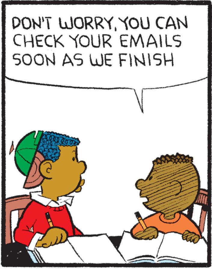 Illustration OCR: DON'T WORRYYOU CAN CHECK YOUR EMAILS SOON AS WE FINISH BATT DON'T WORRYYOU CAN CHECK YOUR EMAILS SOON AS WE FINISH BATT