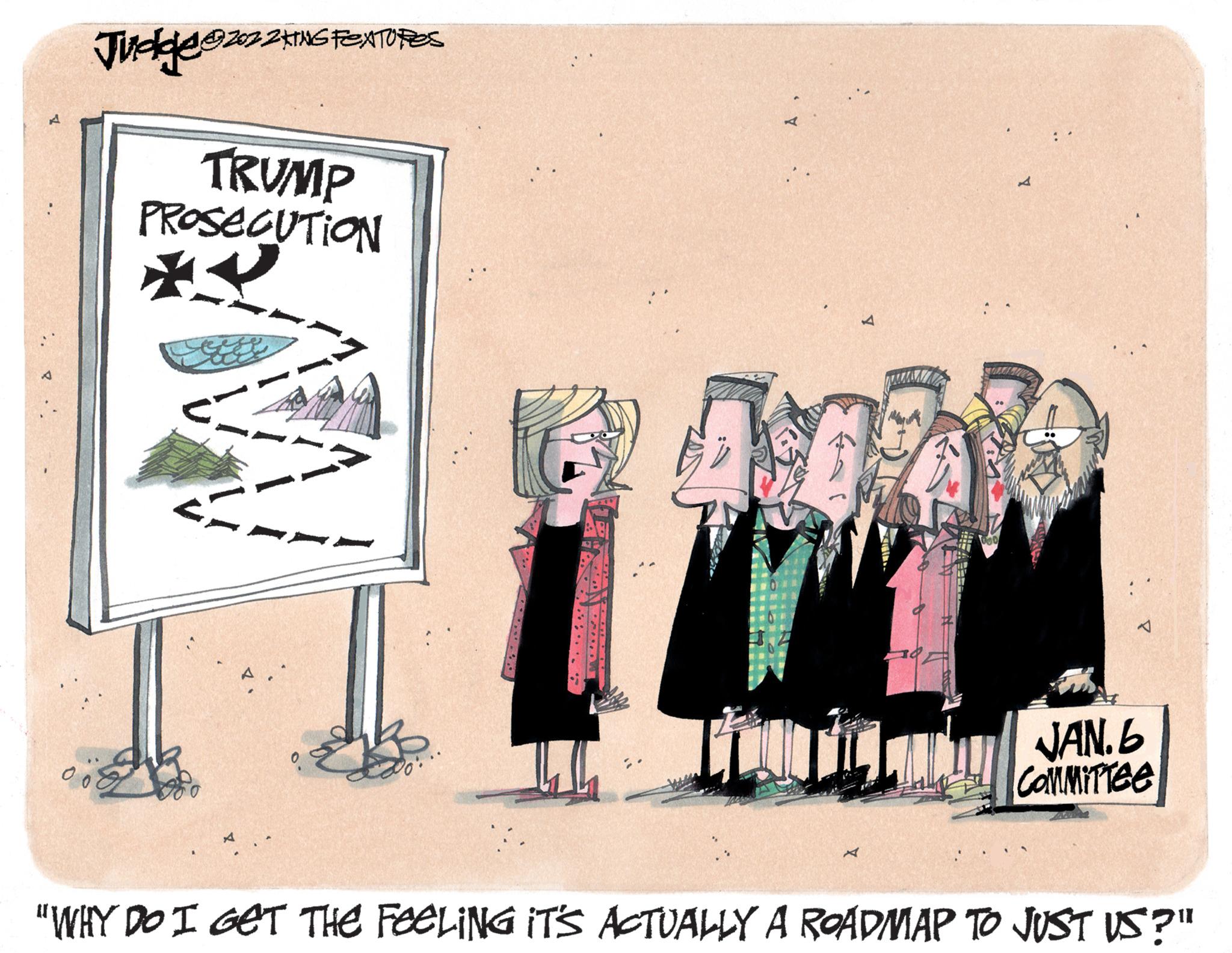 Drawing OCR: A Judge 202KING FEATORES TRUMP PROSECUTION ORDEN Po :- JAN. 6 COMMITTEE "WHY DO I GET THE FEELING IT'S ACTUALLY A ROADMAP TO JUST US?" A Judge 202KING FEATORES TRUMP PROSECUTION ORDEN Po : JAN . 6 COMMITTEE " WHY DO I GET THE FEELING IT'S ACTUALLY A ROADMAP TO JUST US ? "