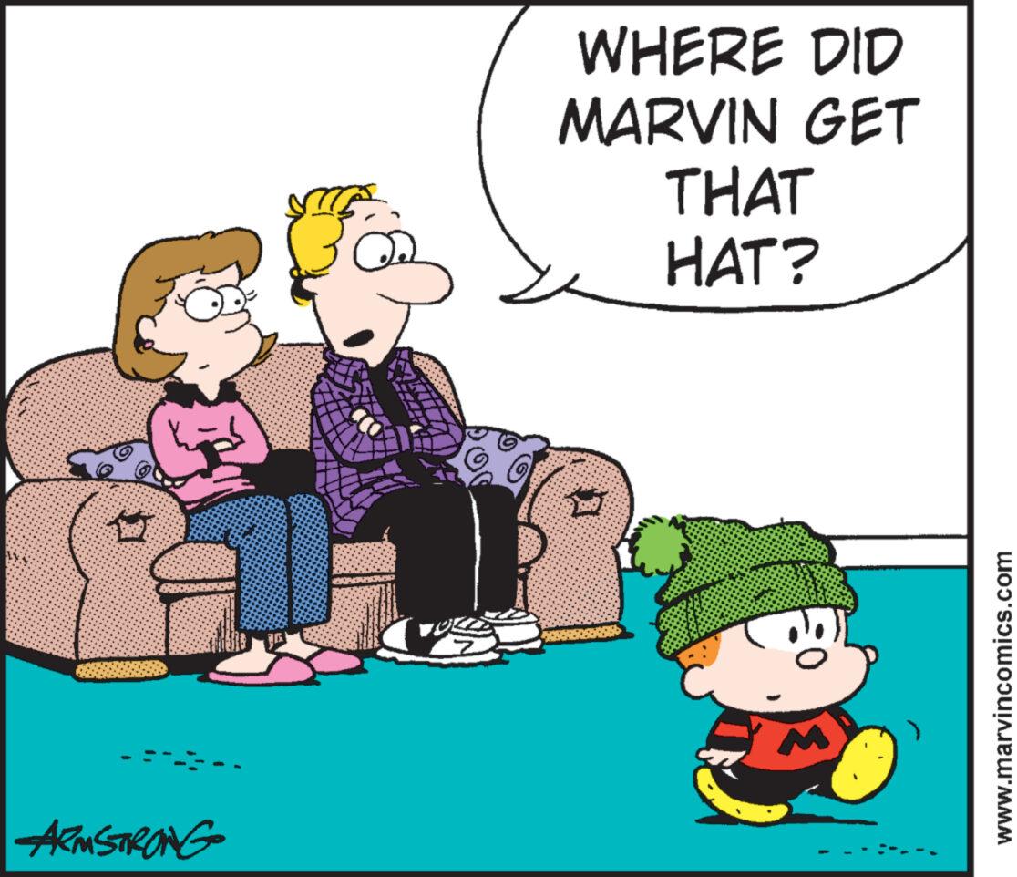 Happy OCR: 11 ARMSTRONG B Ja VA WHERE DID MARVIN GET THAT HAT? $2 www.marvincomics.com 11 ARMSTRONG B Ja VA WHERE DID MARVIN GET THAT HAT ? $ 2 www.marvincomics.com