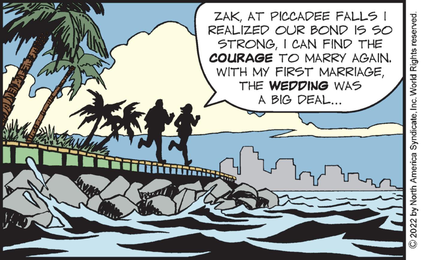 Fiction OCR: ELEFTENE KU TH TWTM Marka Whe I ZAKAT PICCADEE FALLS I REALIZED OUR BOND IS SO STRONGI CAN FIND THE COURAGE TO MARRY AGAIN. WITH MY FIRST MARRIAGETHE WEDDING WAS A BIG DEAL... the by ?2022 by North America SyndicateInc. World Rights reserved. ELEFTENE KU TH TWTM Marka Whe I ZAKAT PICCADEE FALLS I REALIZED OUR BOND IS SO STRONGI CAN FIND THE COURAGE TO MARRY AGAIN . WITH MY FIRST MARRIAGETHE WEDDING WAS A BIG DEAL ... the by ?2022 by North America SyndicateInc. World Rights reserved .