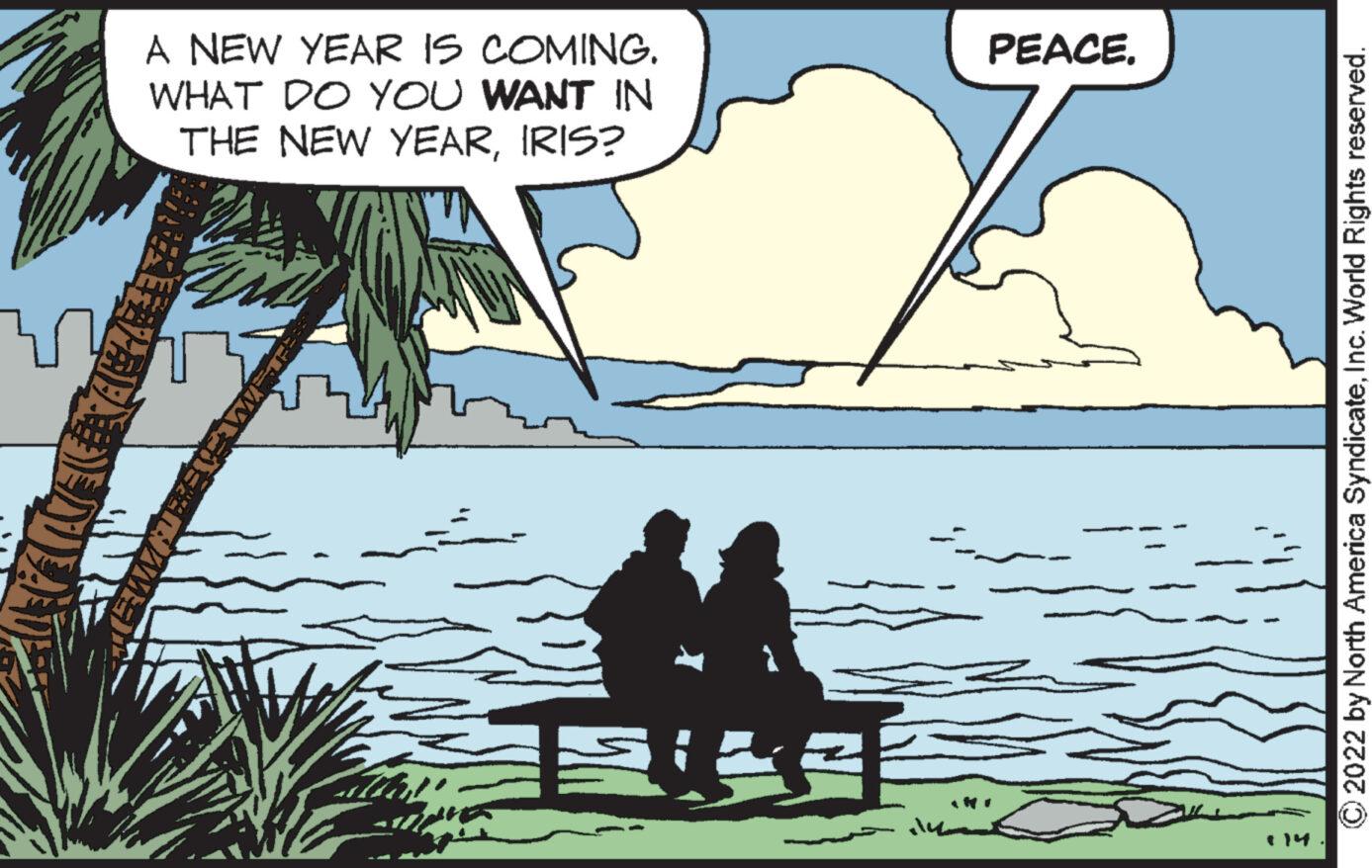 Cartoon Faces (1) OCR: A NEW YEAR IS COMING. WHAT DO YOU WANT IN THE NEW YEARIRIS? LALAADIMULANY MURELE WiFi SA 1146 PEACE. (14 ?2022 by North America SyndicateInc. World Rights reserved. A NEW YEAR IS COMING . WHAT DO YOU WANT IN THE NEW YEARIRIS ? LALAADIMULANY MURELE WiFi SA 1146 PEACE . ( 14 ?2022 by North America SyndicateInc. World Rights reserved .