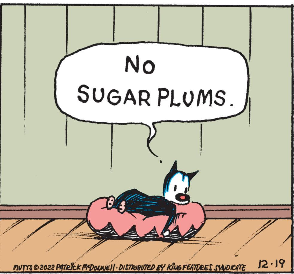 Sharing OCR: m No SUGAR PLUMS 84 www w k MUTTS © 2022 PATRICK MCDOUNE)| DISTRIBUTED BY KING FEATURES SYNDICATE 12.19 m No SUGAR PLUMS 84 www w k MUTTS © 2022 PATRICK MCDOUNE ) | DISTRIBUTED BY KING FEATURES SYNDICATE 12.19