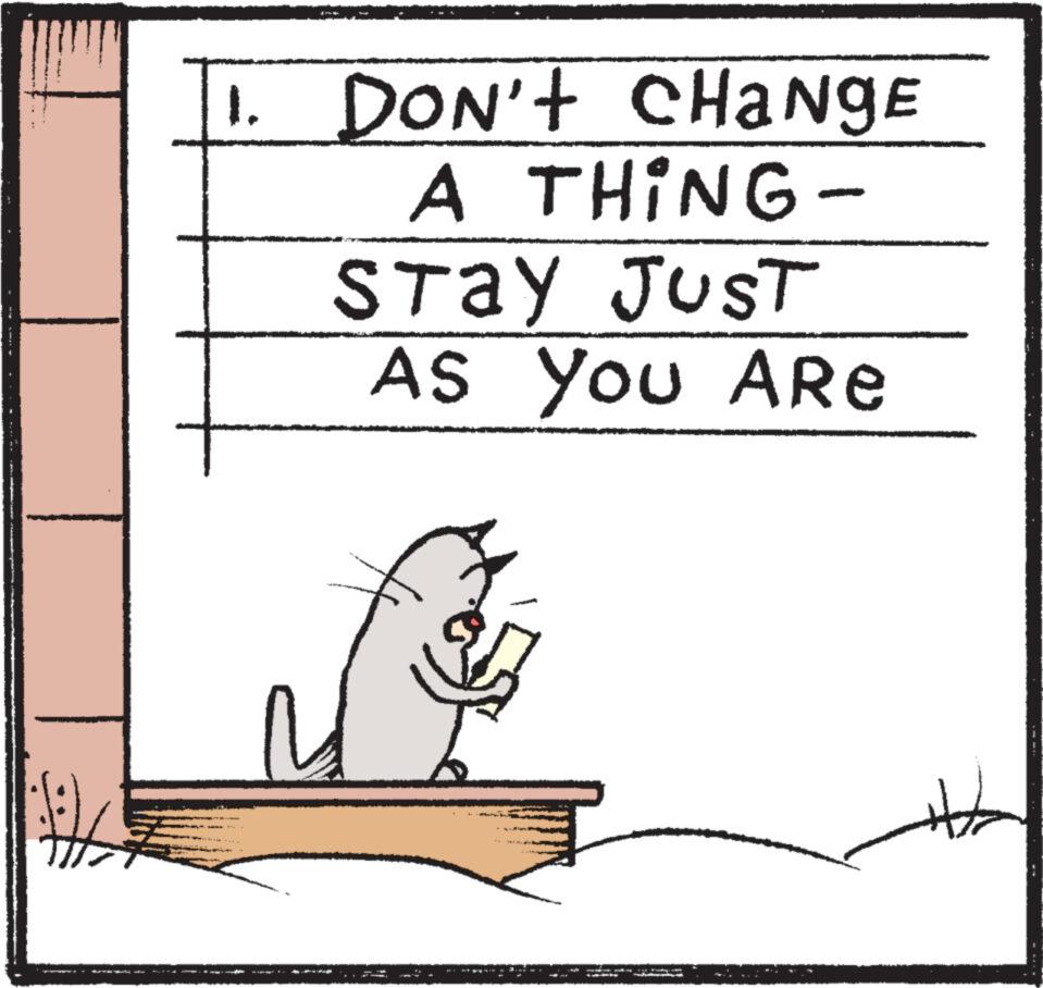Illustration OCR: 1. DON'T CHaNgE A THING - STAY JUST AS YOU ARE P Ta d 1 . DON'T CHaNgE A THING - STAY JUST AS YOU ARE P Ta d