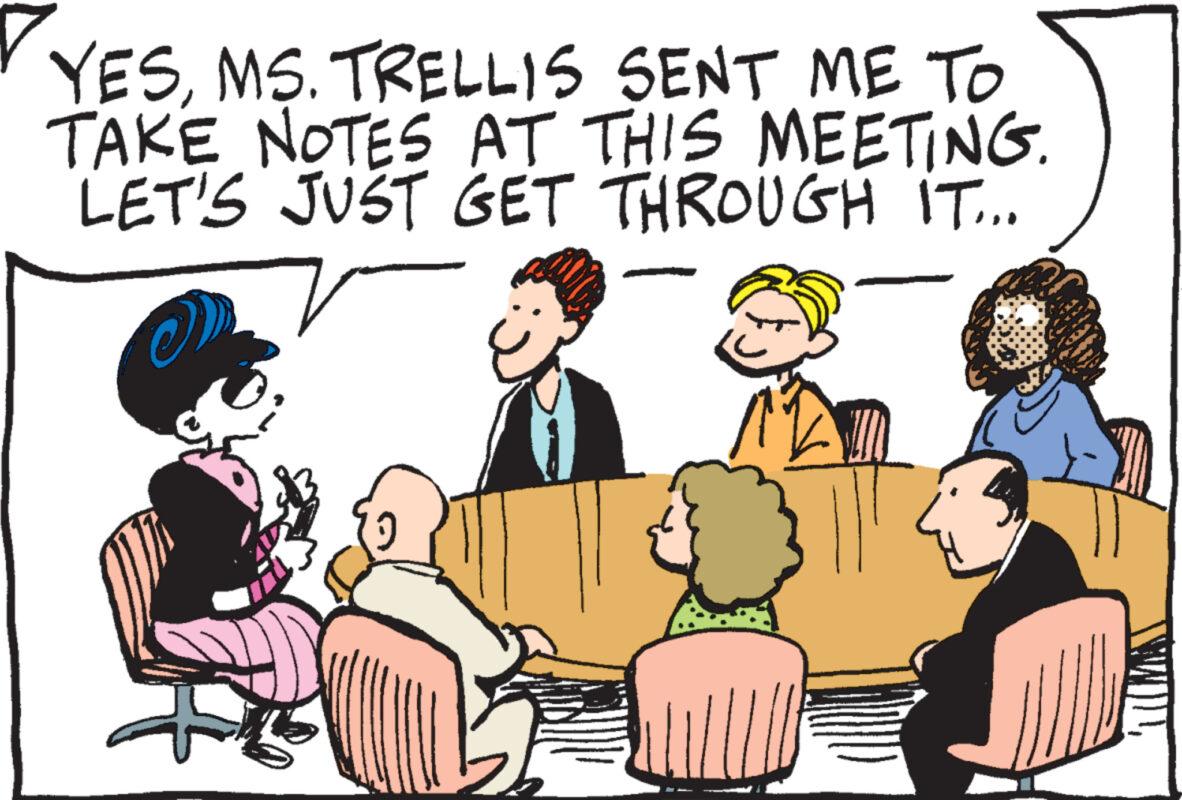 Social group OCR: YESMS. TRELLIS SENT ME TO TAKE NOTES AT THIS MEETING. LET'S JUST GET THROUGH IT... YESMS . TRELLIS SENT ME TO TAKE NOTES AT THIS MEETING . LET'S JUST GET THROUGH IT ...
